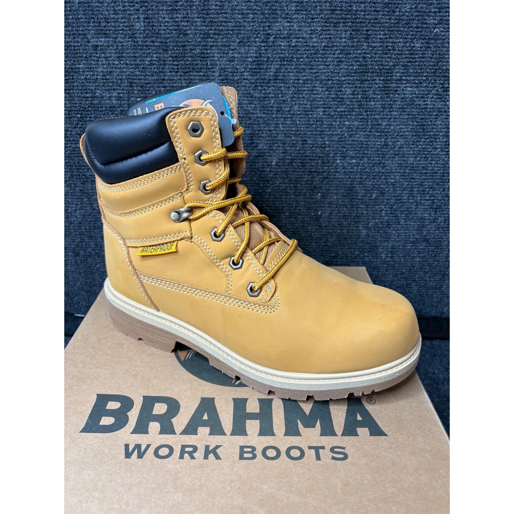 Brahma Defender Mens Wheat Leather Waterproof Insulated Work Boots 8.5 XW